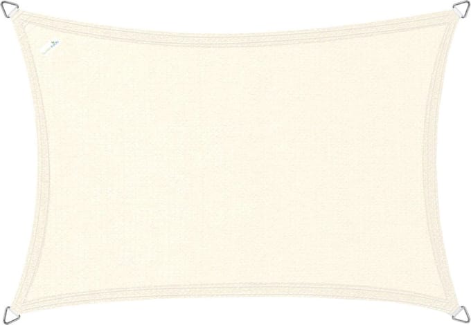 Buitenkado schaduwdoek rechthoek 2x3 m - HDPE/RVS - crème wit