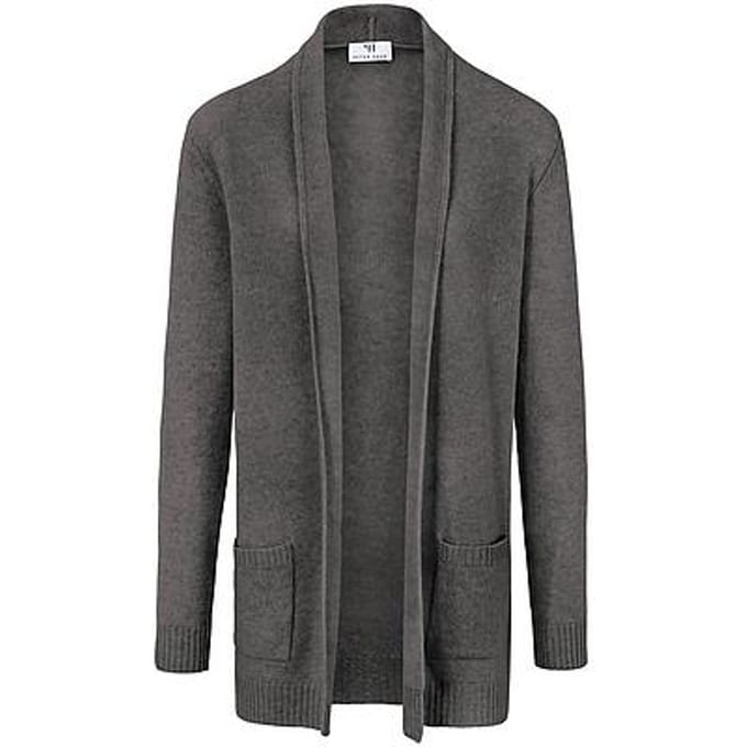 Lang vest 100% scheerwol Van Peter Hahn grijs