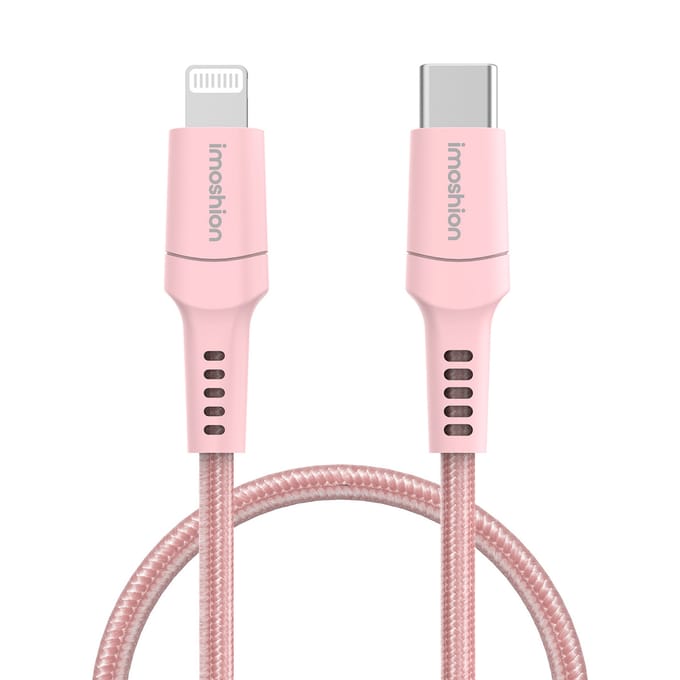 imoshion Kabel - Geschikt voor Lightning naar USB C - 1 meter - Oplader Kabel - Roze