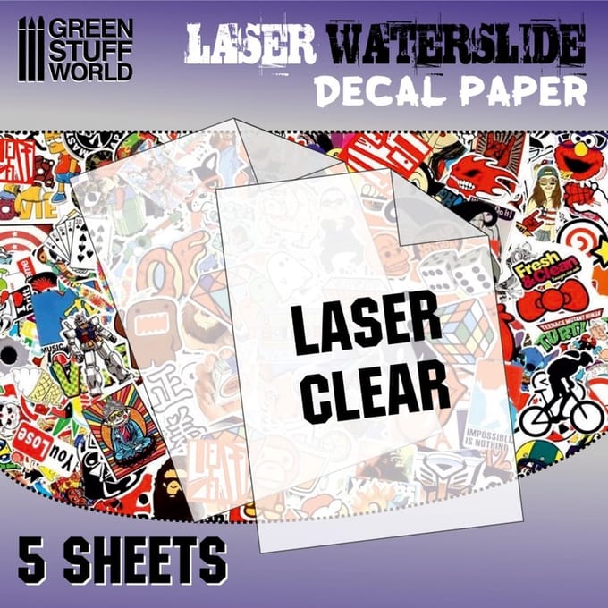 Green Stuff World Modelbouwdecoratie - Stuff World 10068 Decal Paper - Clear - Laser - 5xA4 Decal papier