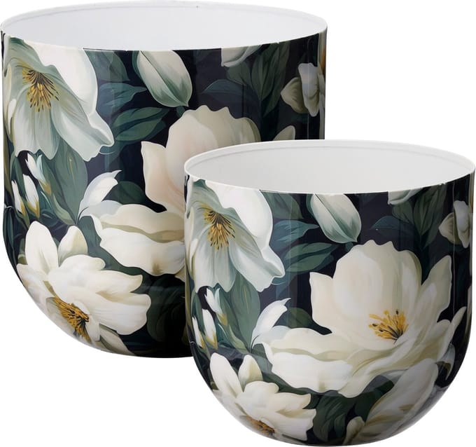 Home & Styling Vaas Bloemenprint - Set van 2 stuks - Multi