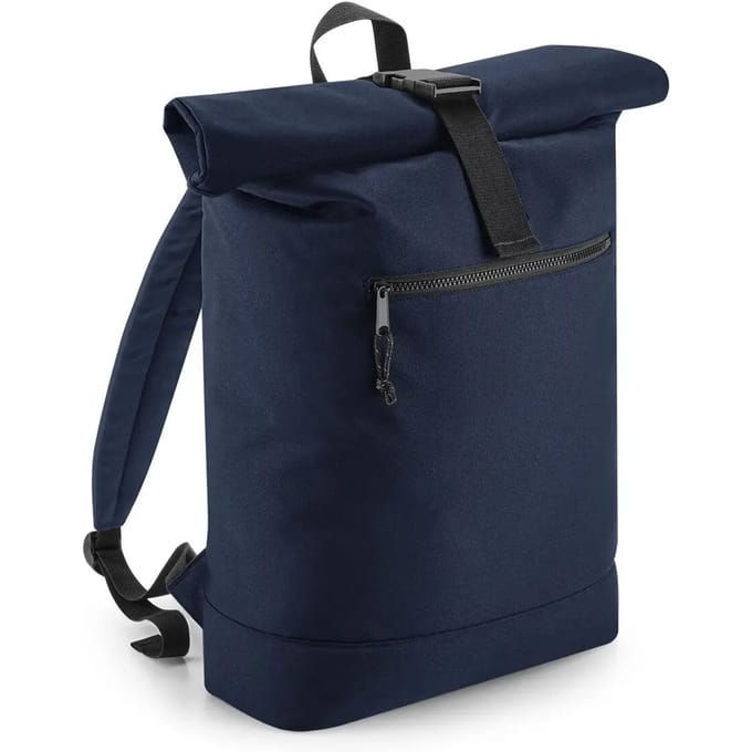 BagBase Recycled Roll-Top Backpack BG286 - Navy - 32 x 44 x 13 cm