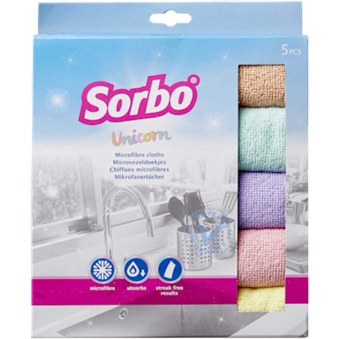 Sorbo - Microvezeldoekje - Unicorn - 40x40 cm - Set van 5