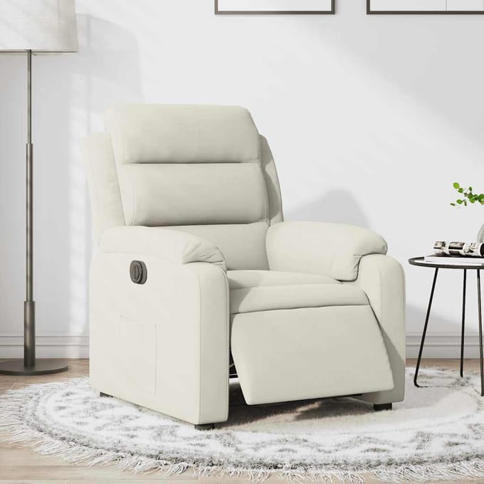 vidaXL - Fauteuil - verstelbaar - elektrisch - stof - crèmekleurig
