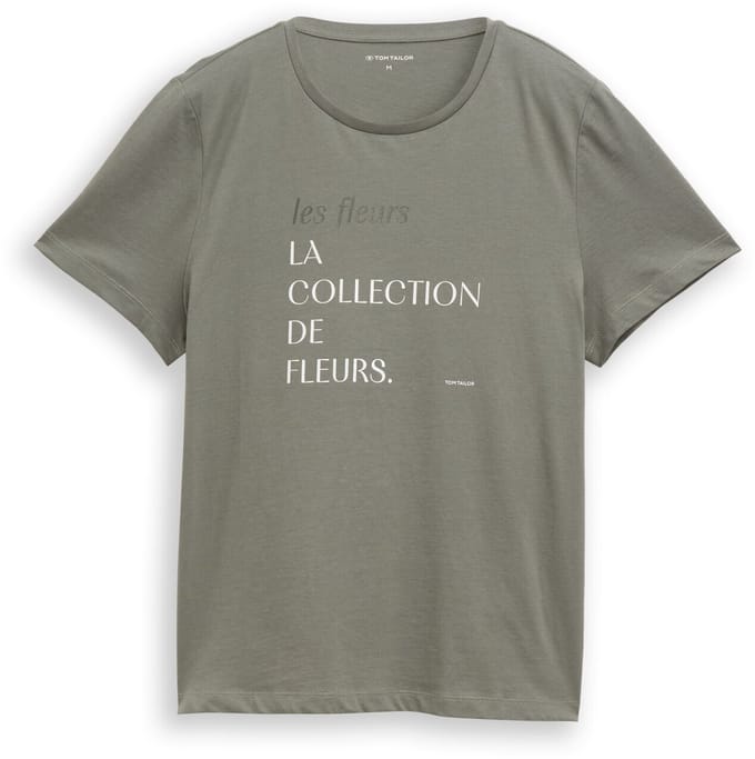 Tom Tailor - T-shirt met print - Maat XS - cloudy green