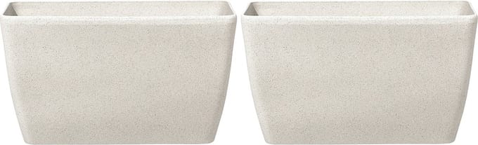 BARIS - Bloempot set van 2 - Lichtbeige - Groot - Stenenmix