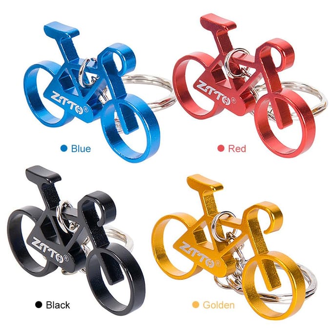 Mini Fiets Sleutelhanger Aluminiumlegering Fiets Sleutelhanger Sleutelhanger Ring zwart
