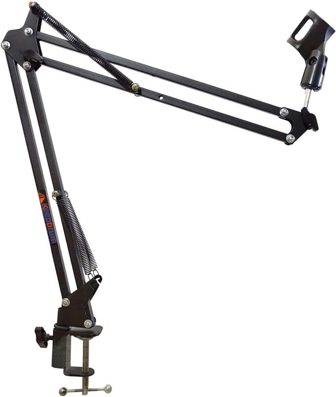 Tafelmicrofoonarm voor Podcasters en Broadcasters | Microfoonstatief met 360° Zwenkarm