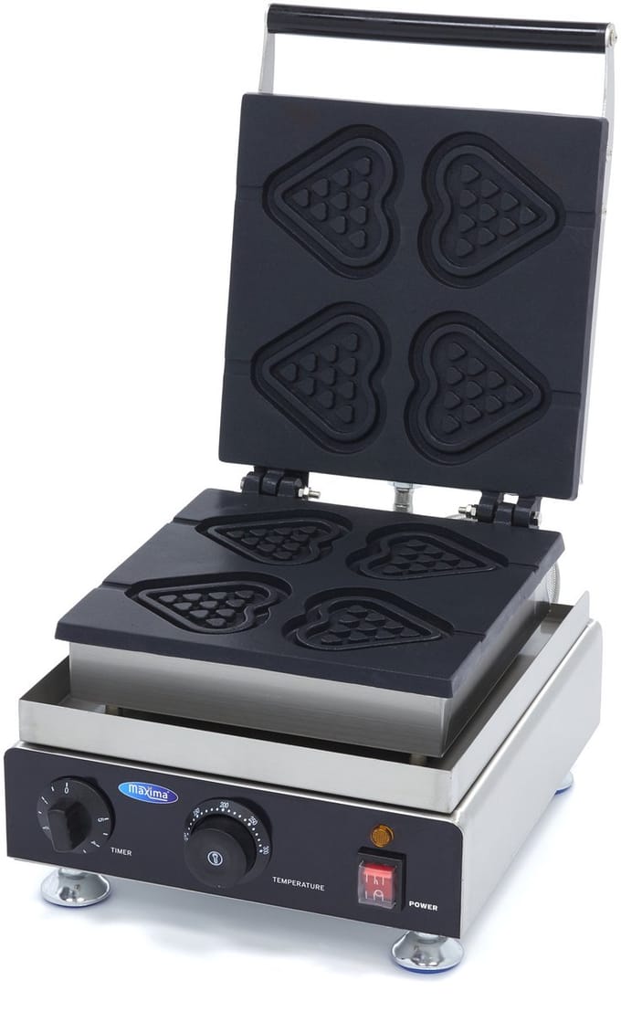Wafelijzer - 4 Stuks - Lolly Hartjes Wafel
