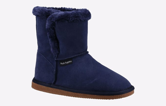 Hush Puppies Ashleigh Imitatiebont Dames Marine Pantoffels