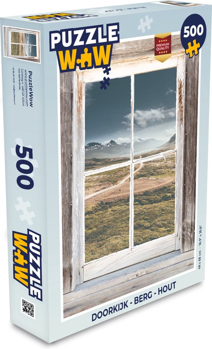 Puzzel Doorkijk - Berg - Hout - Legpuzzel - Puzzel 500 stukjes