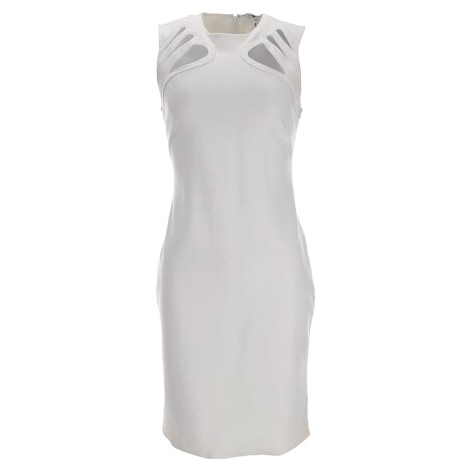 Diane Von Furstenberg midi-jurk met uitsnijdingen in witte rayon