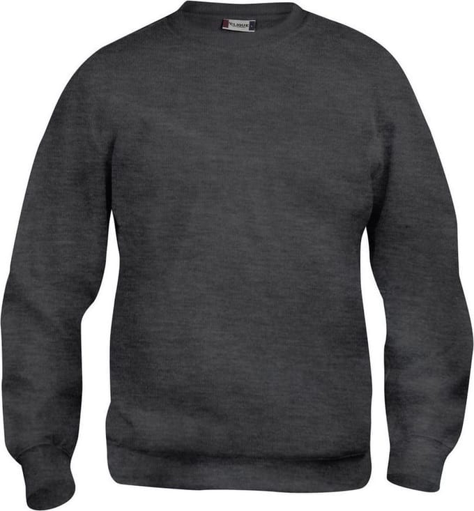 Basic roundneck antraciet mélange xl