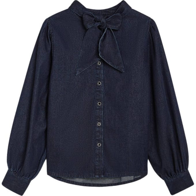 Summum 2s3381-5203 492 blouse cotton lurex denim night blue denim