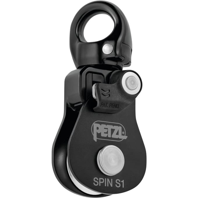 Petzl Spin S1 Black – Compacte Katrol met Draaibaar Oog 11 mm & 5 KN