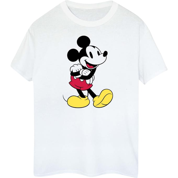 Disney Heren Klassiek Mickey Mouse Katoenen T-Shirt (Wit)
