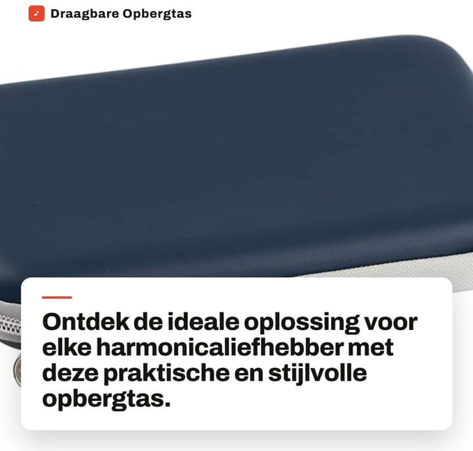 Dailygoods- Harmonica Opbergtas Groot Capaciteit - Draagbaar - PU Lederen - Lichtgewicht - Accessoire - Zacht en Duurzaam - Harmonica Case