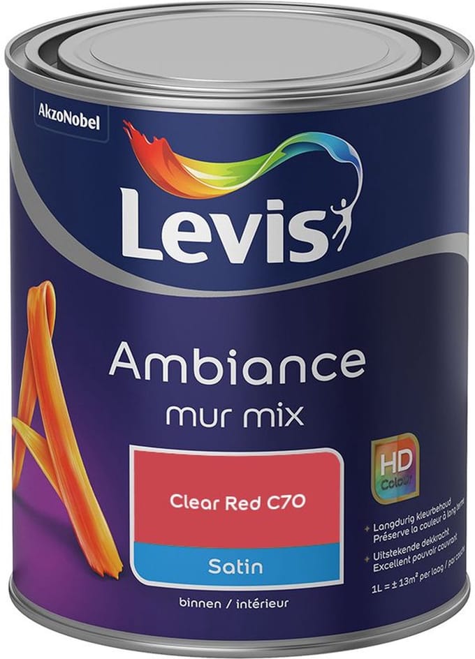 Levis - Ambiance Mur Satin Mix - Clear Red C70 - Mengverf - 1 L