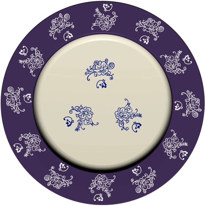 Lavandoux - Onderbord - Ø33 cm - Metaal - Floral Lace Blue - Set van 2