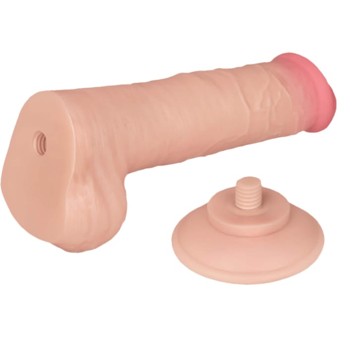LoveToy - Dildo - Glijdende Huid Dildo - Lengte 20.8 cm - Diameter 4 cm - Lichte Beige
