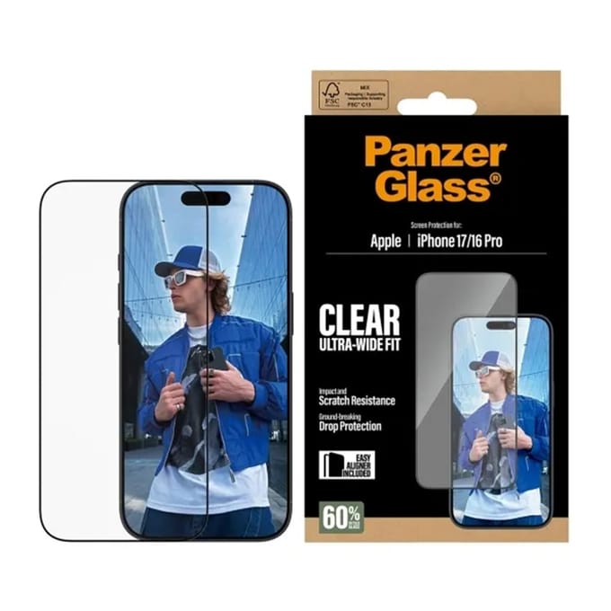PanzerGlass Screenprotector geschikt voor Apple iPhone 17 Glazen | PanzerGlass Ultra-Wide Fit Screenprotector - Case Friendly
