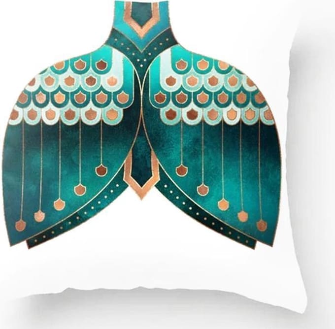 Kussens | Kussenhoes Turquoise Tail | 45x45 cm.