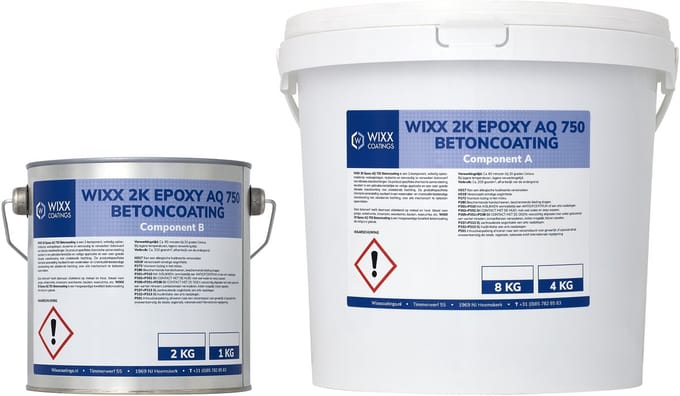 Wixx 2K Epoxy AQ 750 Betoncoating - 10kg - RAL 1013 | Parelwit