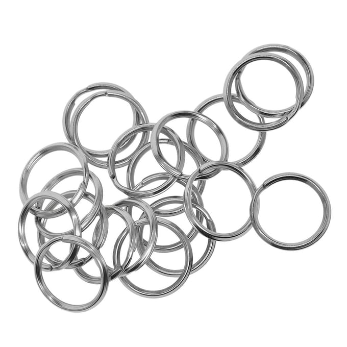 40 Pieces 20mm 304 Stainless steel Split Key Rings keycahins Dog leash DIY 20mm zilver