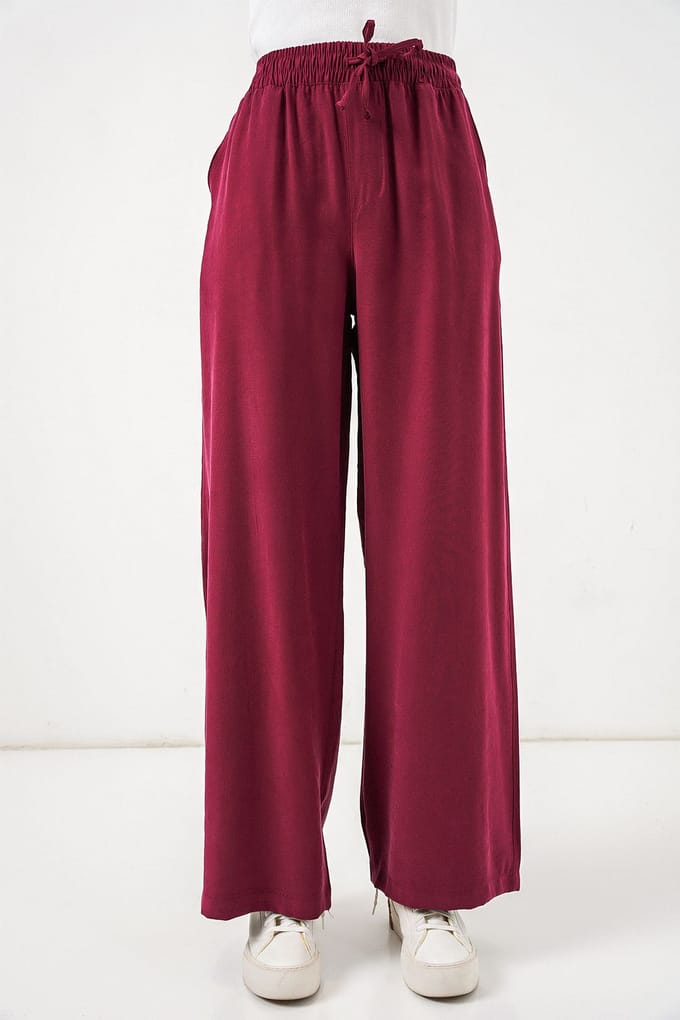 Hoge Taille Wijde Pijpen Broek met Zak