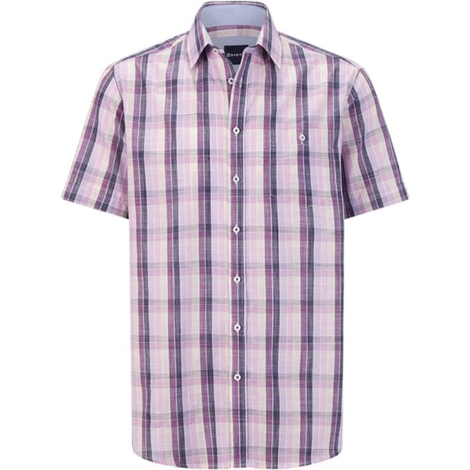 Babista herren Overhemd Met Korte Mouwen - 43/44 - lila - Plus Size