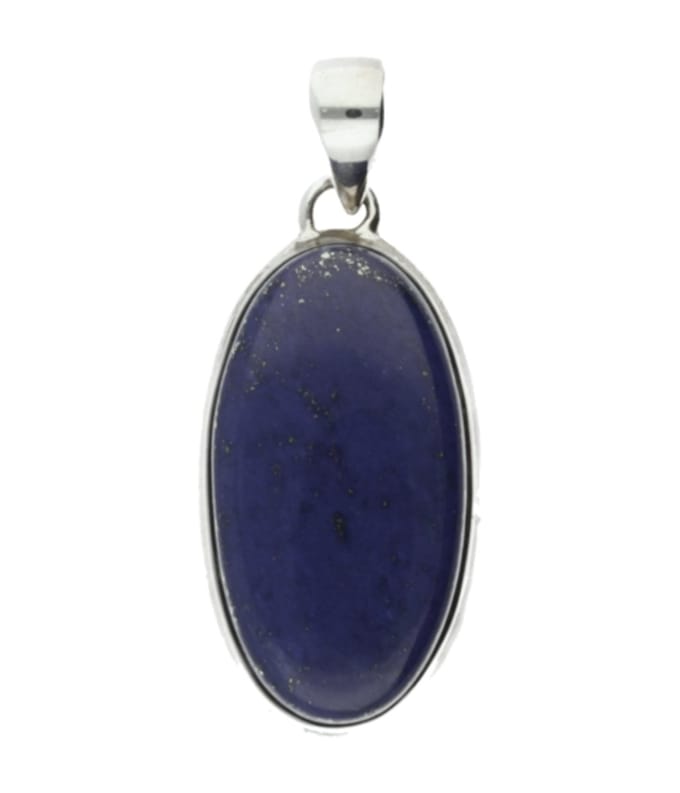 Zilveren Lapis Lazuli edelsteen ovaal groot hanger