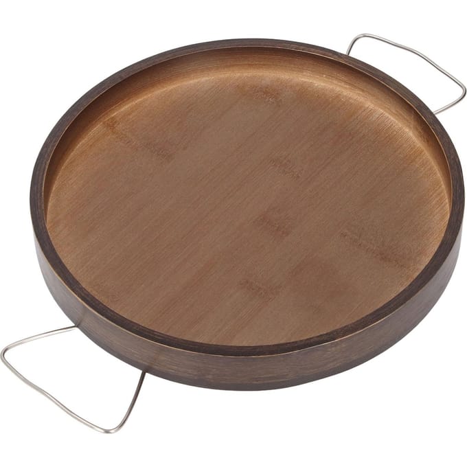 Ronde Arm Bekerhouder Dienblad Opvouwbaar Draagbaar Multifunctioneel Antislip Fauteuil Organizer Hout Bank brown