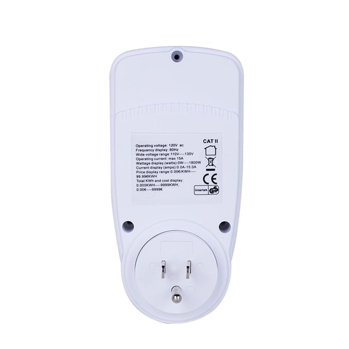 LCD-scherm Elektriciteitsverbruik Energiemeter Stopcontact Energie Watt Volt Ampère Wattage KWH Verbruik With Backlight-EU Plug