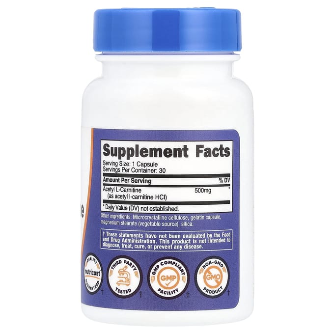 Nutricost, Acetyl l-Carnitine, 500 mg, 30 capsules