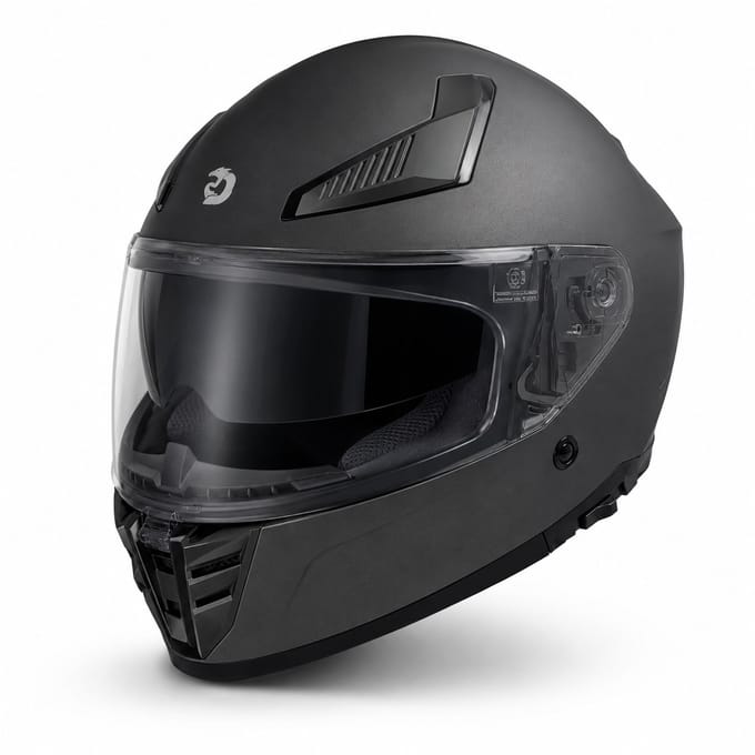 DAWNRISE Integraalhelm met dubbel vizier ECE 22.06 - Mat zwart - Maat XL