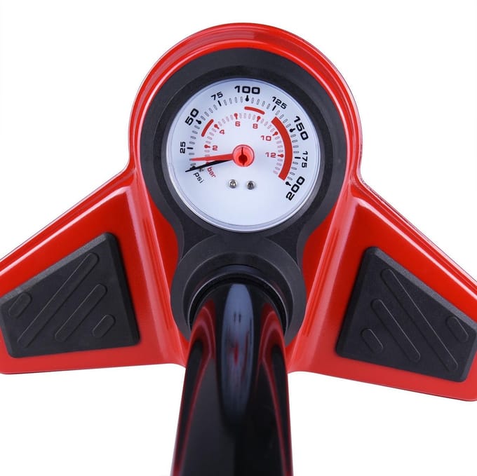Monzana Fietspomp - incl. 3 Extra Adapters 100 cm Slang – Zwart