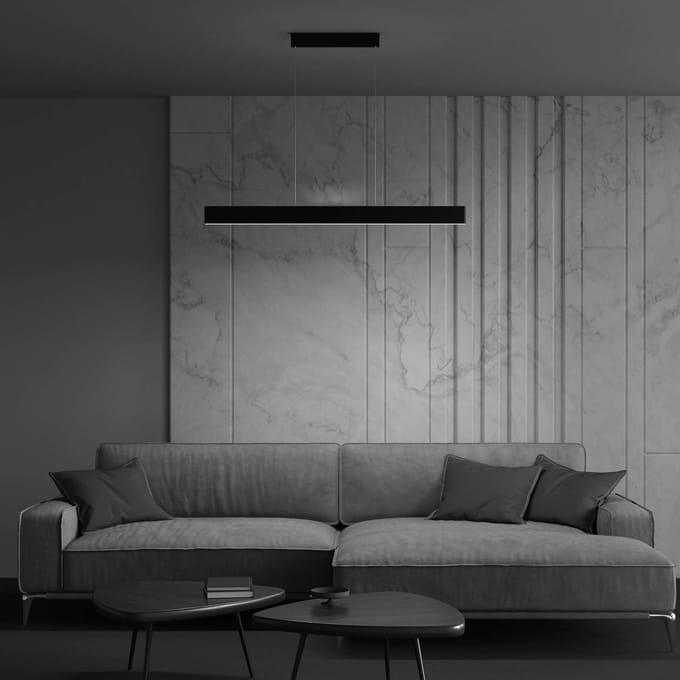 Maytoni LED hanglamp Step, zwart, 118,5 cm, 3.000 K, aluminium