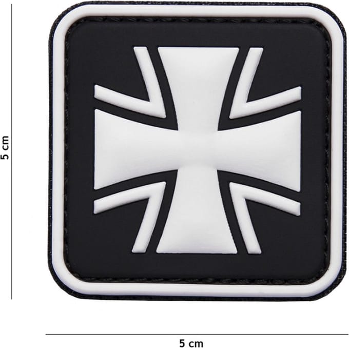 Embleem 3D PVC German Cross Zwart