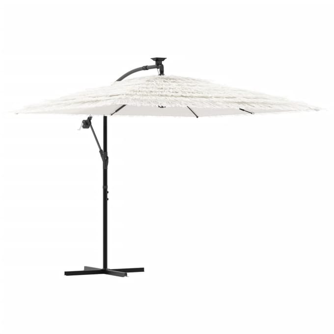 vidaXL - Parasol - met - stalen - paal - 246x246x230 - cm - wit