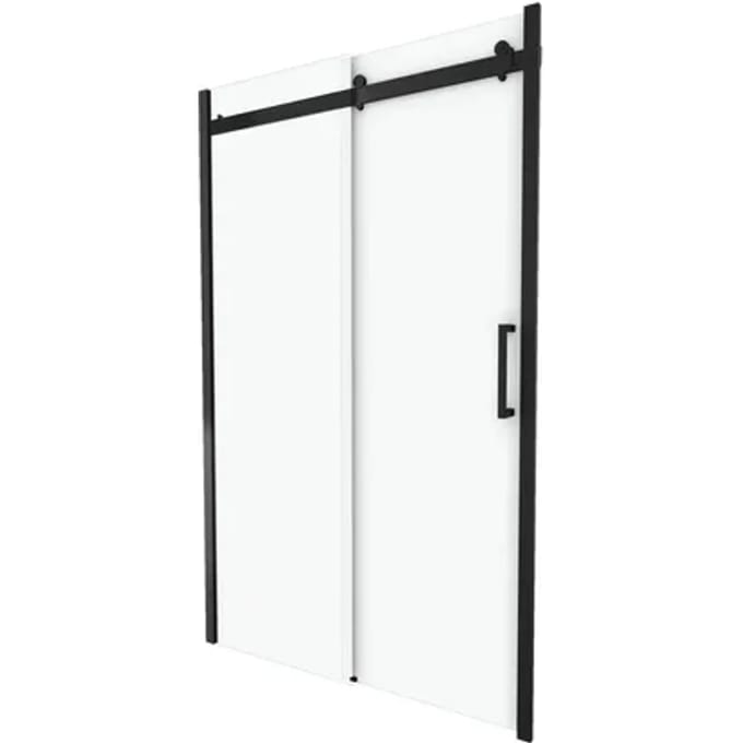 Aurlane - Douche Schuifdeur Rolling 120 X 200cm - Zwart Profiel - 8 Mm Helder Glas
