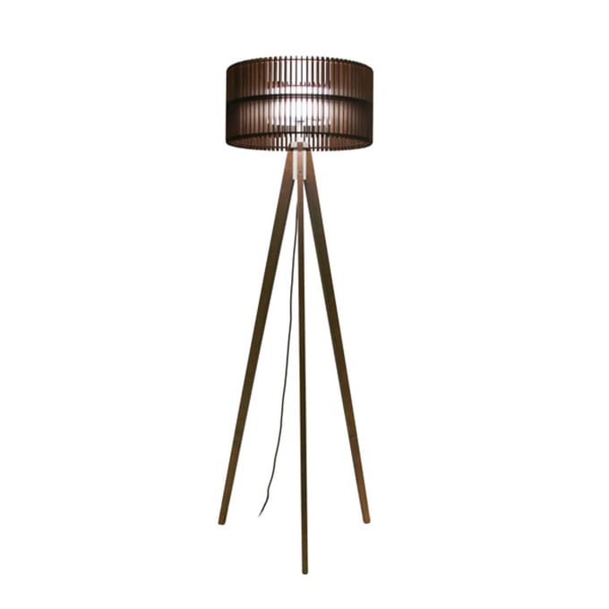 Waldmann LED vloerlamp Vivaa.free, walnoot, 3000K, driepoot, hout