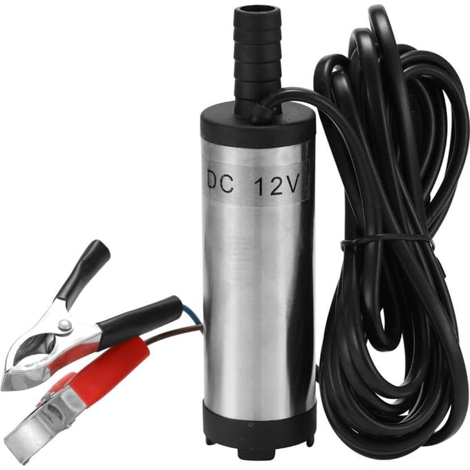 Pompe submersible électrique 12 V en acier inoxydable argenté