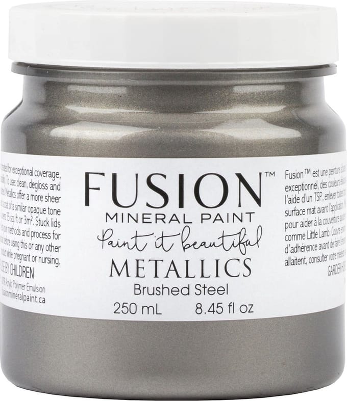 Fusion Metallic paint - Meubelverf - Acrylverf - Brushed steel - 250 ml