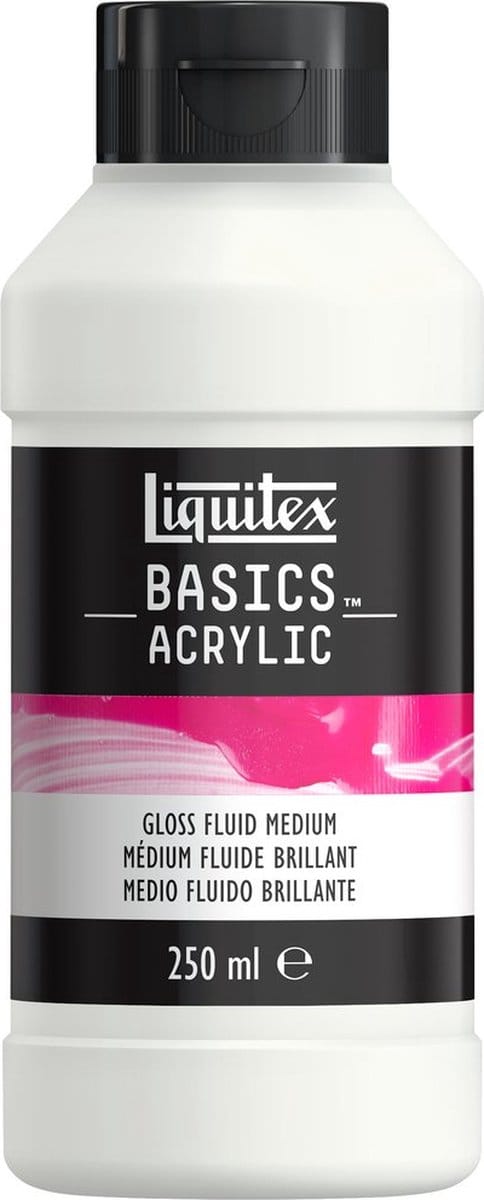Liquitex 8870302 Basics Gloss Fluid Medium 250 ml – Vloeibaar acrylmedium, glanzend & transparant