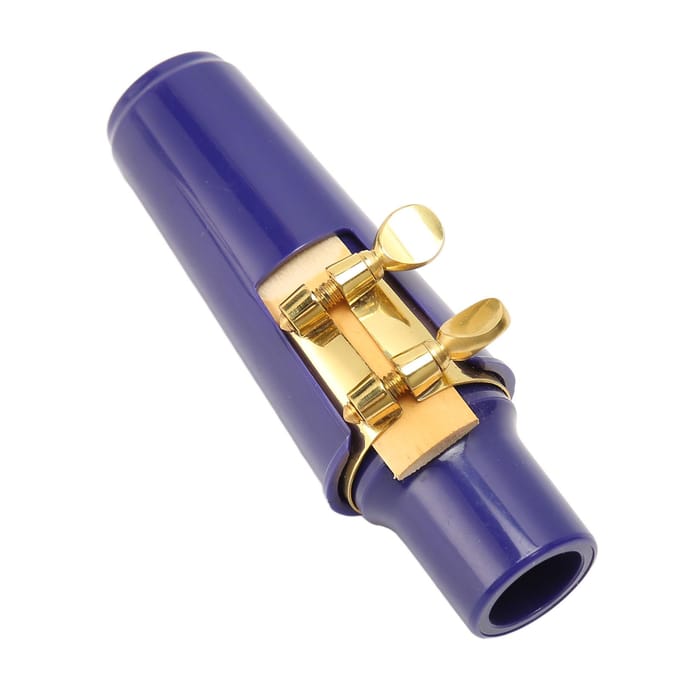 Bec de saxophone alto professionnel Beautiful Melodies avec ligature et capuchon d'anche blue