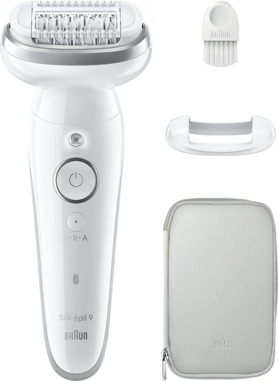 Braun Silk·épil 9 - Epilator Voor Eenvoudige Ontharing - Langdurig Gladde Huid - 9-011 - Wit/Zilver