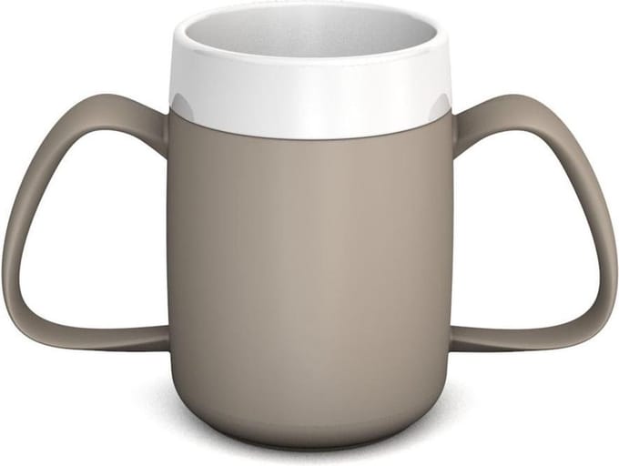 Conische Warmhoudbeker met Dubbel Handvat - Grijs