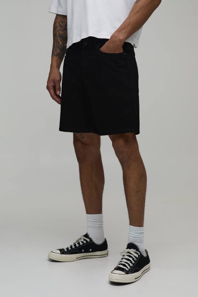 Essential Slim Fit Denim Shorts | Black | Size 62