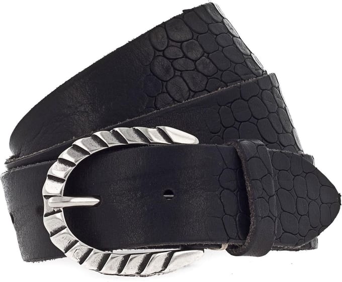 b.belt Riem Sofia Ledergürtel W100 Black Zwart