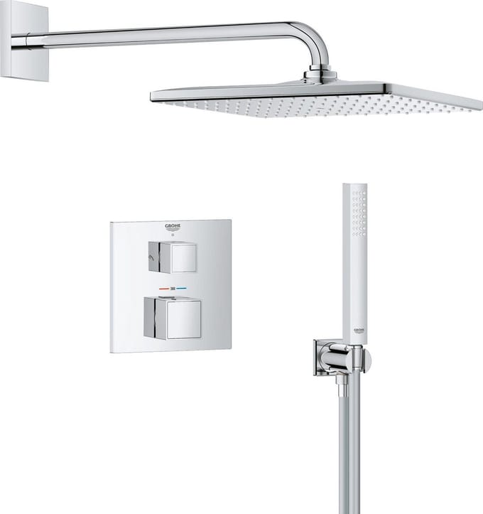 GROHE Precision Cube inbouw douchesysteem - Vierkant bedieningspaneel - Chroom